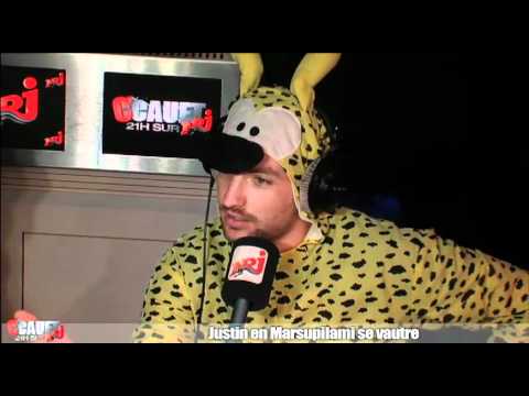 Justin en marsupilami se vautre - C'Cauet sur NRJ