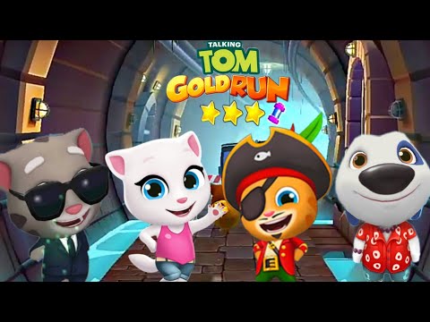 Talking Tom Gold Run New Update  - Agent Tom vs Talking Angela vs Pirate Ginger vs Hawaiian Hank
