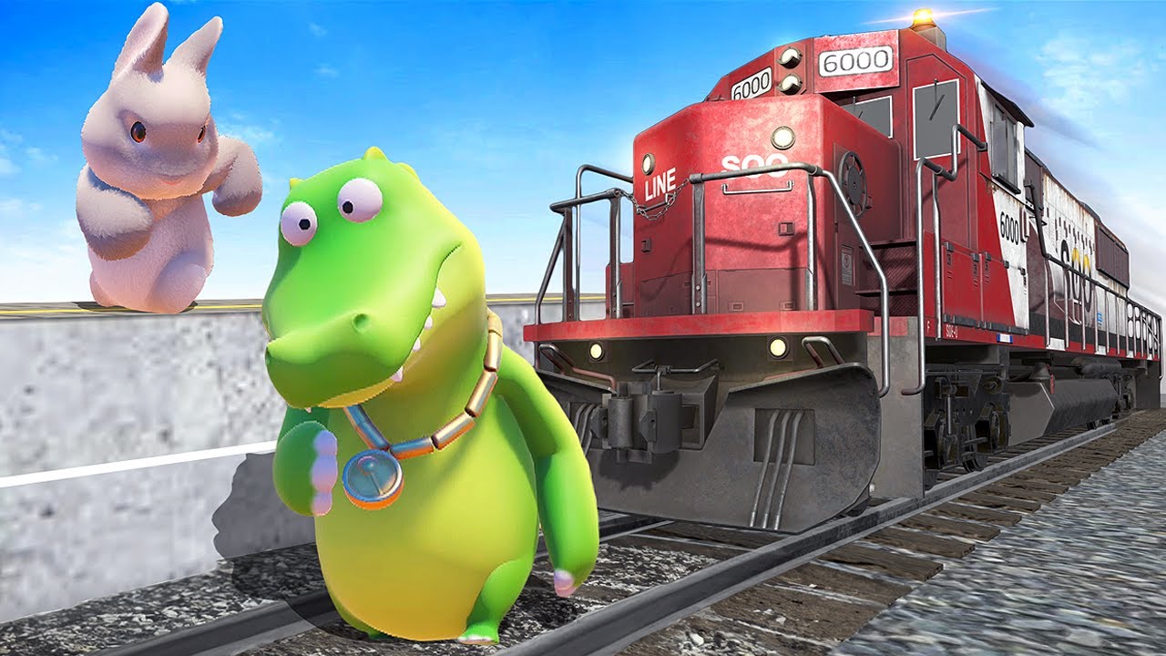 Throwing My Friend Onto TRAIN Tracks - Party Animals Gameplay