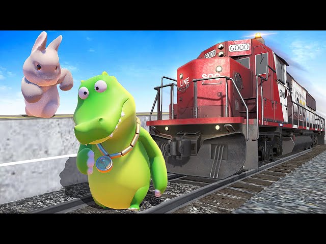 Throwing My Friend Onto TRAIN Tracks - Party Animals Gameplay SDDEFAULT Thumbnail