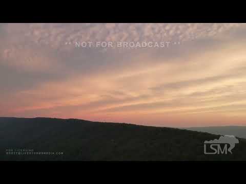07-12-2022 Berkeley Springs West Virginia Aerial View of Mammatus over the Mountains after Storms