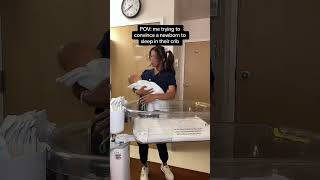 Me trying to convince a newborn to sleep in their crib #shorts