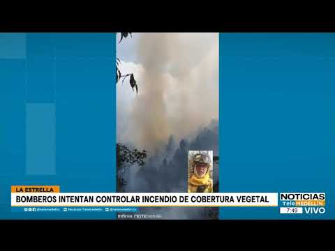 Bomberos intentan controlar incendio forestal en El Romeral en La Estrella