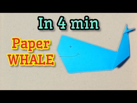 How to make a Paper Whale - Easy Origami Whale instructions - DIY Paper Animal Crafts