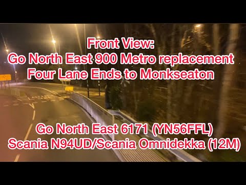 Full Route: Go North East 900 Metro replacement | Four Lane Ends to Monkseaton | 6171/YN56FFL