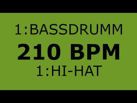 210 BPM Metronome bassdrum + Hi-Hat 1:1