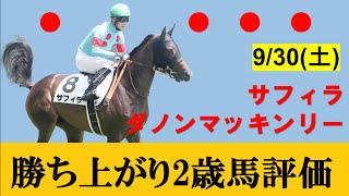 【9月30日勝ち上がり2歳馬評価】サフィラが新馬3着から巻き返し！ダノックス期待の2億円ホースも堂々勝ち上がり！！