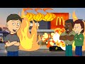 Classic Caillou Gets Fired From McDonald S Destroys McDonald S Arrested Grounded
