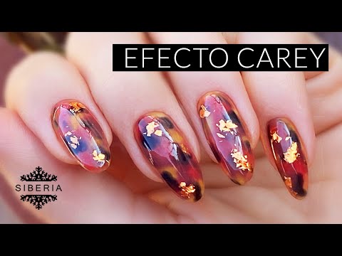 Manicura semipermanente Efecto Carey | diseño de uñas Efecto Carey 💅🏻