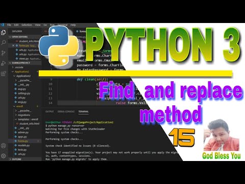 Replace Method In Python In Hindi Find Method In Python In Hindi Python 3 Tutorial In Hindi