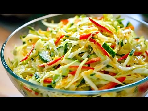 Leckerer Chinakohl Salat in 7 Minuten. Ich werde nie müde, den Salat zu essen! Mit Gurke und Joghurt