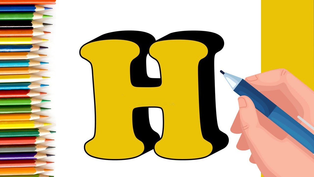 Drawings with letter H | Easy kids drawings with letter H | #shorts
