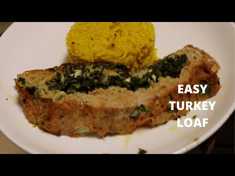 HOW TO MAKE TURKEY MEAT LOAF STUFFED WITH SPINACH AND FETA CHEESE!