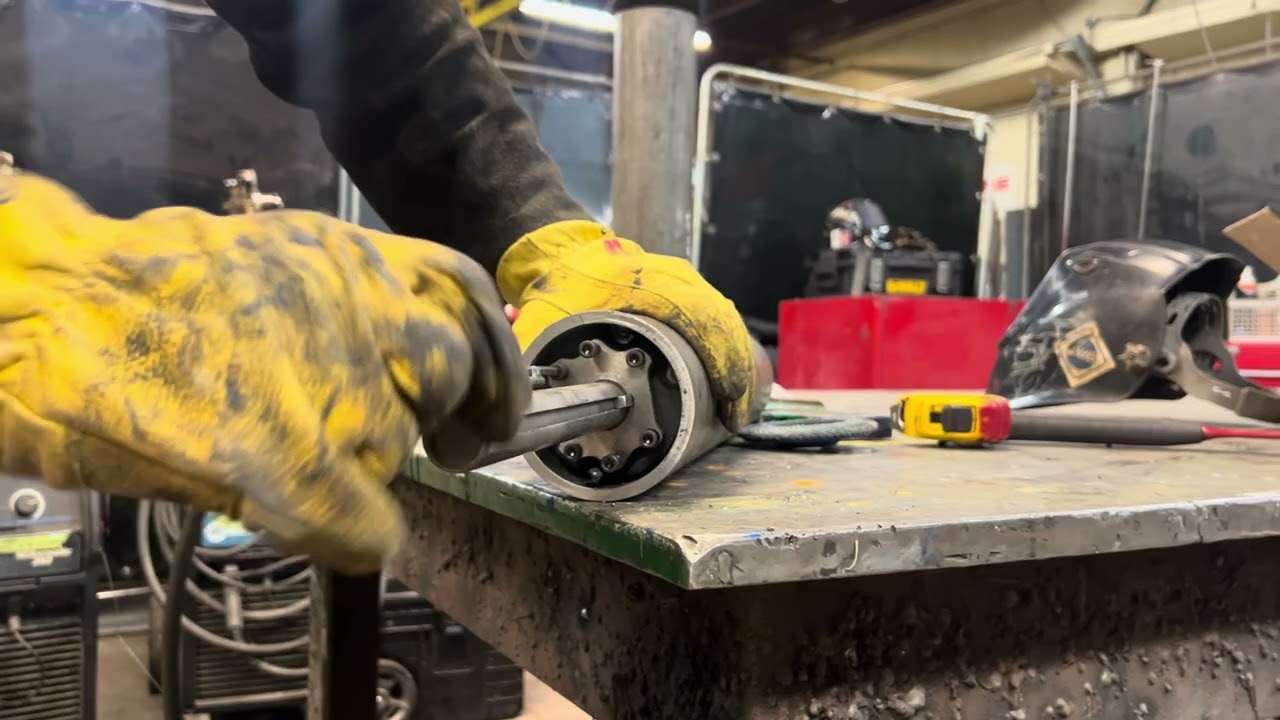 Fitting and welding of a 4” pulley