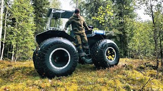 I drive a monster truck on forest roads.