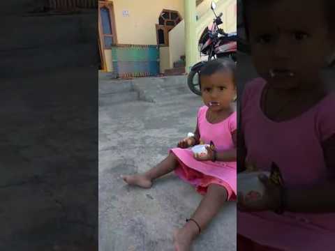 my daughter eating ice-cream
