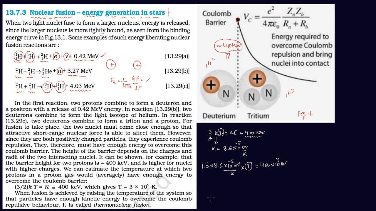Nuclear fusion – energy generation in stars