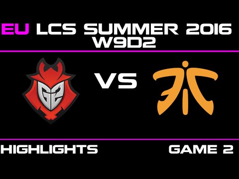 G2 vs FNC Game 2 highlights W9D2 EU LCS summer 2016 G2 Esports vs Fnatic   FNC vs G2   LCS LOL