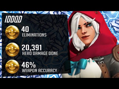 IDDQD DPS Main Ashe and Soldier 76 - 40 elims! [ Overwatch Season 26 Top 500 ]