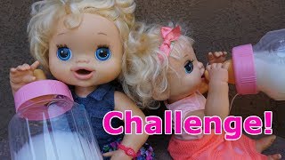 BABY ALIVE Drinks HUGE Bottle Of Milk Challenge!