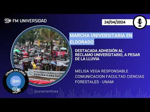 MARCHA ELDORADO* Destacada adhesión al reclamo universitario, a pesar de la lluvia