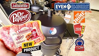 Review of The All New Johnsonville Dr Pepper Sausage!/ Even Embers 20” Charcoal Drum Smoker!
