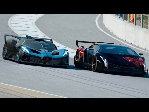 Bugatti Bolide vs Lamborghini Veneno at Laguna Seca