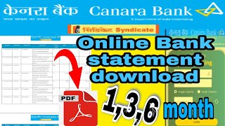 Canara Bank Net banking statement download 1,3,6 mount/New updated @CanaraBank #canara_bank