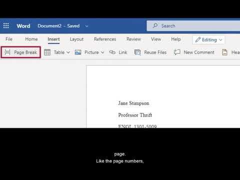 Format an Office 365 Document in MLA