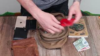 Функциональная вертикальная сумка для мужчин из текстиля Vintage 22237 черный