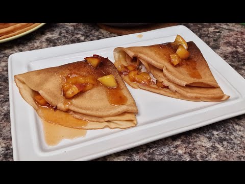 Pancakes with ice cream and caramelized fruit 🥣 Cooking by Ligia
