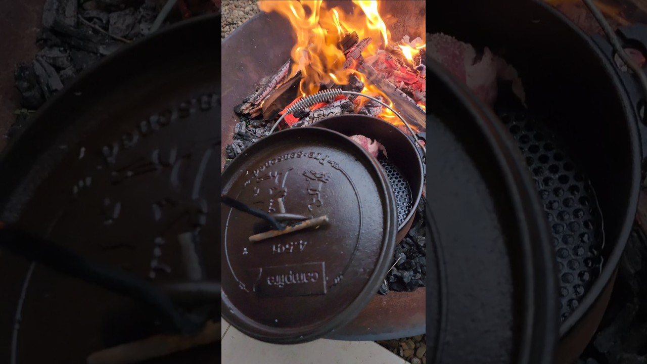 Brisket On The Campfire 🔥 #meatatarian #brisket #savethecarrotseatacow
