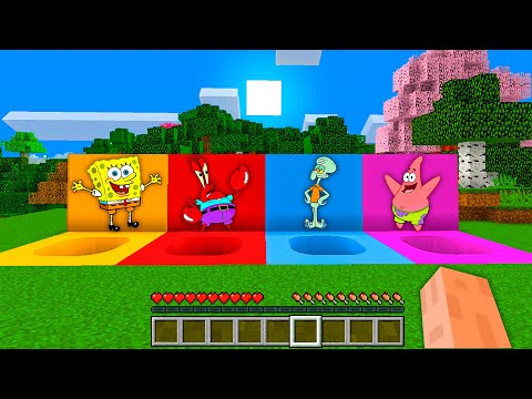 I Found NEW SECRET TUNNELS of SPONGEBOB SQUIDWARD MR CRABS PATRICK in Minecraft Animations