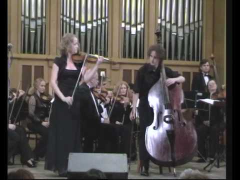 Bottesini - Grand Duo for Violin and Contrabass (part 1) - Katerina Boichuk & Iurii Gavryliuk.flv