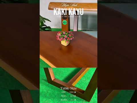 MEJA SLAB KAKI KAYU