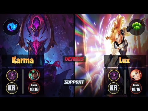 Master KARMA [Summon Aery] (Support) VS  LUX - Master KR Patch 10.16