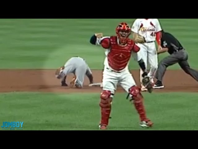 The Cardinals turn a 3-2-8 double play, a breakdown