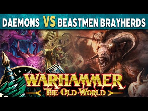 Beastmen Brayherds vs Deamons of Chaos Warhammer The Old World Battle Report