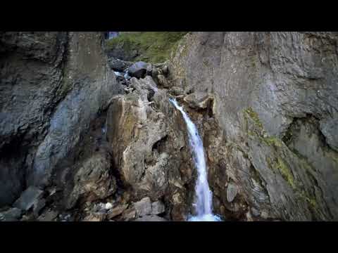 Gordale Scar near Malham Cove in the Yorkshire Dales. 4K Drone Footage.