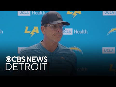 Jim Harbaugh reacts to Sherrone Moore's firing