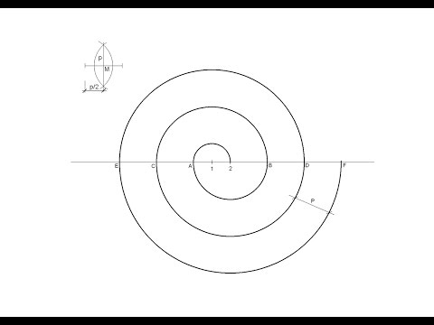 How to draw a two points center spiral - YouTube