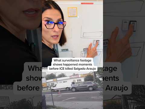 What surveillance footage shows happened moments before ICE killed Salgado Araujo