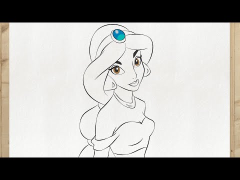 Comment dessiner PRINCESSE JASMINE dans Aladdin (Disney) étape par étape et facilement