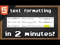 Learn HTML text formatting in 2 minutes 💬