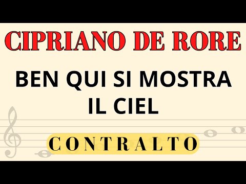 Cipriano de Rore - Ben qui si mostra il ciel, Spartito per Contralto