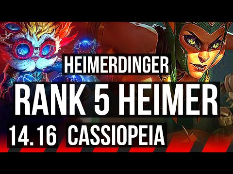 HEIMERDINGER vs CASSIOPEIA (TOP) | Rank 5 Heimer, 500+ games | EUW Grandmaster | 14.16