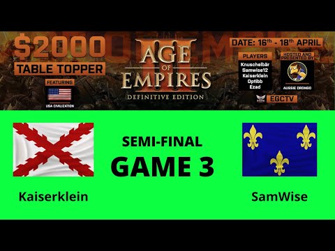 AOE 3 (DE) $2k Table Topper! SEMI-FINAL - Kaiserklein vs SamWise - Game 3