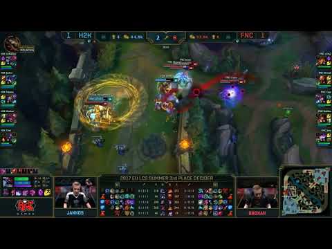 H2K (Odoamne Chogath) VS Fnatic (Soaz Gnar) Game 3 Highlights - 2017 EU LCS Summer 3rd Place