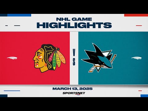 NHL Highlights | Blackhawks vs. Sharks - March 13, 2025