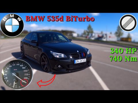 BMW e60 535d Chip Tuning Acceleration & Top Speed Autobahn POV Drive